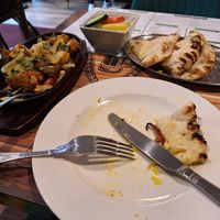 Tandoori mixed grill with peshwari naan at Vegan India - Gloucester Rd in Bristol