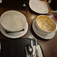 We took the mushroom soup and the tomato soup and it was really good! A really good restaurant! Big vegan menu at Panos Steak House in Larnaca