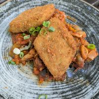 Brokkoli-Nussecken mit Ratatouille at Brauhaus Zwiebel in Soest