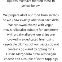 Vegan information online at The Star Inn in Morpeth