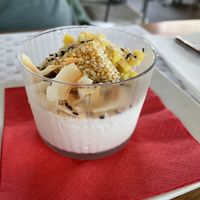 Vegan coconut pannacotta   at Luka in Lisbon