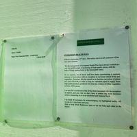 Notice at Evergreen Health Plus in Bridgetown