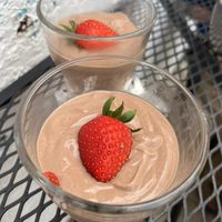 Strawberry chocolate pudding  at MAZU in Yellow Springs