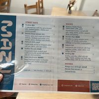 Menu  at MAZU in Yellow Springs