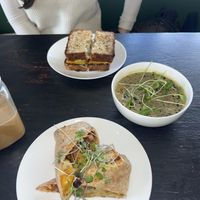 Grilled cheese, breakfast wrap, lentil curry soup  at CoCre Cafe in Augusta