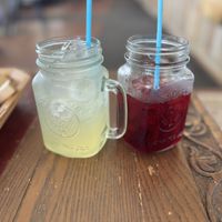 Fresh Lemonade and hibiscus ice tea   at CoCre Cafe in Augusta