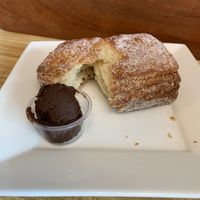 Cronut with chocolate ganache. 100% Vegan  at Vio Handcrafted Pastries in Vacaville