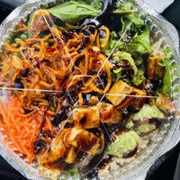 Chose the vegan bowl - added sweet potato curls and mushrooms  at Roll On In in Sevierville