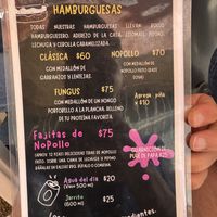 Menu  at Pez Vegano in Mexico City