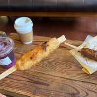 Walnut Miso Kiritanpo (Egoma Miso Kiritanpo in background) at Kojiya Motomiya Misochaya - SHIMONO528 in Hachimantai