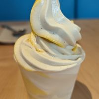 The mango lassi + chai swirl vegan soft serve at RASA in Fairfax