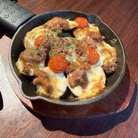 Vegetarian. It has Mizo cheese. Eggplant with tomatoes.  at Love For All in Kanazawa