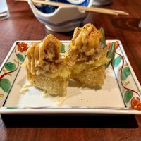 Spicy vegan tuna with crispy rice   at Love For All in Kanazawa