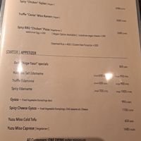 Dinner menu at Love For All in Kanazawa