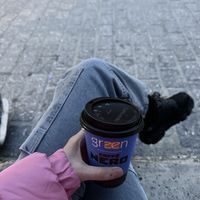 Vanilla oat milk latte  at Green Café Nero in Krakow