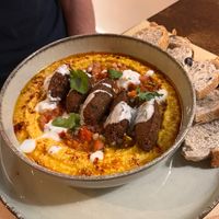 Falafel y hummus de zanahoria  at Baobab Soul Kitchen & Bar in Alicante