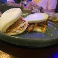 BBQ pea protein bao buns  at Baobab Soul Kitchen & Bar in Alicante