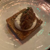 Potato rosti with cashew cheese and caponata   at Baobab Soul Kitchen & Bar in Alicante