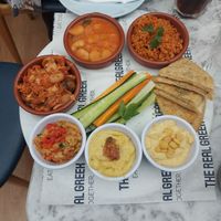 Vegan plate at The Real Greek in Glasgow