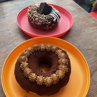 Brownie doughnut with tiramisu 🍩 doughnut  at Monaladona in Guadalajara