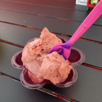 It came with a colour changing spoon - purple when cold and pink when hot!  at Sweet Saint in New Orleans