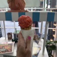 Ponchatoula strawberry, lime and basil sorbet  at Sweet Saint in New Orleans