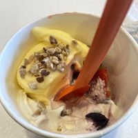 Messy but Tasty Pineapple • Oat Canilla and Fruit w/Almonds!!!   at Yogurt Mill - Pelandale Av in Modesto