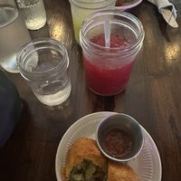 Molinhas veganas, beet/ginger juice and pineapple/mint juice    at Lili's Brazilian Bistro in Chico