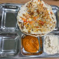 Onion and tomato Uttapam  at Dookan Dosa Bistro in Prague