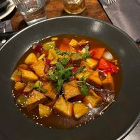 Cantonese sweet and sour with added tofu at Fusion in Durham