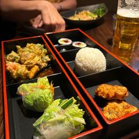 Healthy bento box at Fusion in Durham