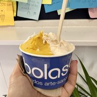 Three flavours  at Heladería Bolas in Sevilla