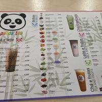 Menu (outdated) at Panda Tea in Almada
