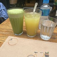 Selection of juices and kombucha   at Empório Frutaria  in Sao Paulo