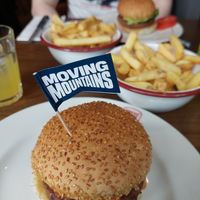 Burger and chips portion size at Bread Meats Bread - North Bridge in Edinburgh