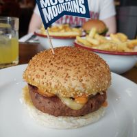 "Cheesy m&m" burger with "this isnt" bacon at Bread Meats Bread - North Bridge in Edinburgh