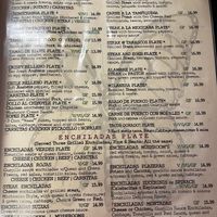 Part of the menu  at Tarascos in Denver