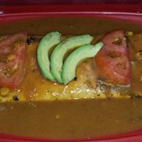 smothered bean burrito (vegan) at Tarascos in Denver