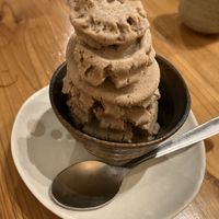 Vegan gelato - my favorite black soy bean powder flavor 黒豆きな粉味.   at Farmers Osusowake Hanamame - はな豆 in Tokyo