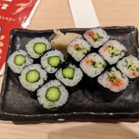cucumber left, cucumber and plum right at Itamae Sushi - Akasaka in Tokyo