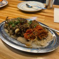 Hongos Shitake con pure at Sampa in Buenos Aires