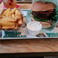 Inspiration Burger with Fries and Mayo at Urban Gorillas - Vegan Revolution in Dusseldorf