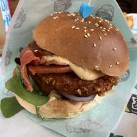 bacon burger with vegan chicken   at Urban Gorillas - Vegan Revolution in Dusseldorf