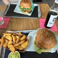 Vegan burgers and wedges, really enjoyed these!  at Urban Gorillas - Vegan Revolution in Dusseldorf