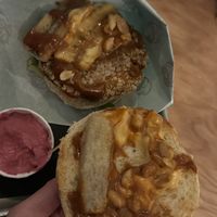 Banana & Peanut on a Burger  at Urban Gorillas - Vegan Revolution in Dusseldorf