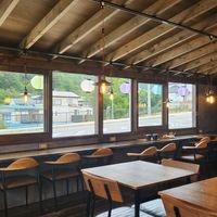 Cafe interior at Haostay Coffee in Fujikawaguchiko