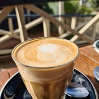 Almond milk latte at Mary Bruny in Adventure Bay