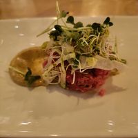 Beetroot tartar at Troll Restaurant in Trondheim