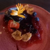Blueberry sorbet at Troll Restaurant in Trondheim