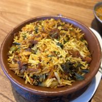 Vegan biryani   at Infuse Modern Indian Bistro in St Albans
